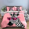 "Zebra-Inspired Funky Decor Trio" Exquisite Three-piece Bedding Set Gift for Kids and Adults