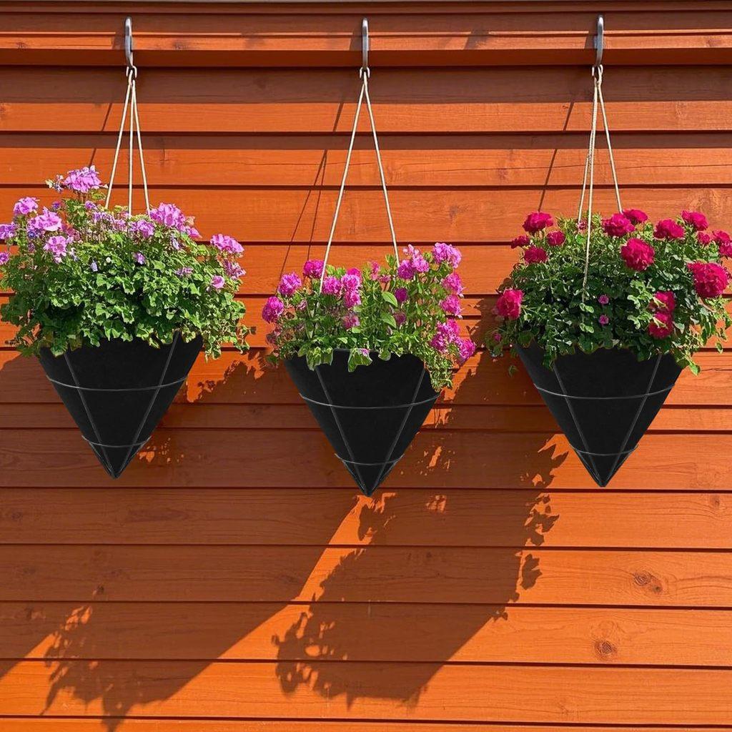 Cone Shaped Plant Pot Liner With Felt Material For Outdoor Garden Decor