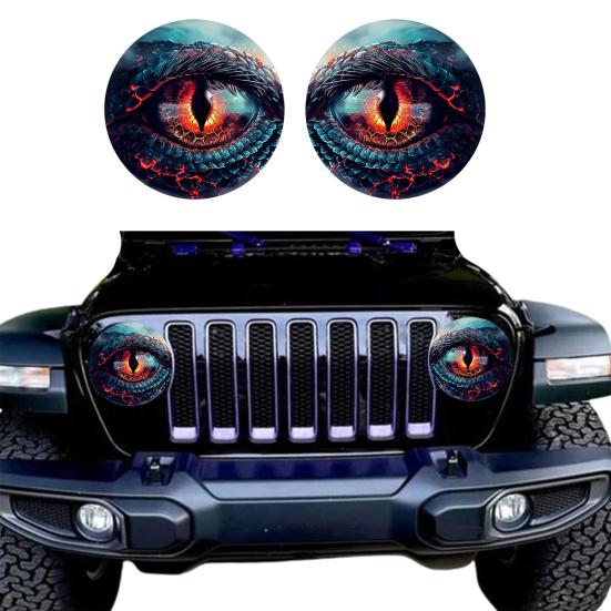 1 Pair Beast Eyes Car Headlight Decals Realistic Reptile Eye Stickers Waterproof PVC Easy Install Unique Car Accessories for Trucks &