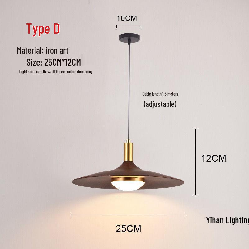 Walnut Pendant Light for Japanese Restaurant, Retro Hotel, Bar, Minimalist Cafe, and Bedroom