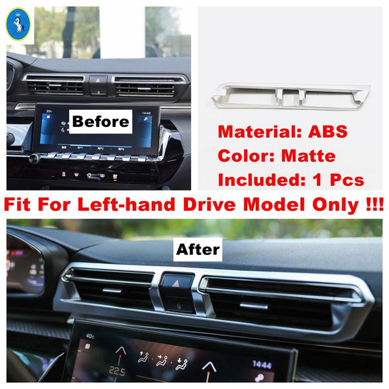 Matte Auto Dashboard Air AC Outlet Vent / Gear Head / Steering Wheel Cover Trim Interior Accessories For Peugeot 508 -