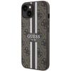 Étui pour iPhone 14 Guess 4G Rayures Imprimées MagSafe Marron