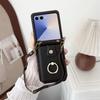 Portafoglio in Pelle Custodia per Telefono per Samsung Galaxy Z Flip 7 6 5 4 3 Flip7 FE con Anello per Dita Porta Carte e Tracolla