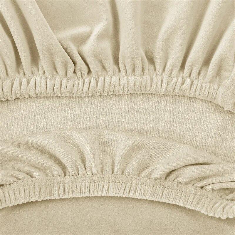 1 stk Fløyel Spisestoltrekk Ensfarget Elastisk Stretch Lav Rygg Andenebbstol Slipcover Mykt Sminkesetetrekk for Hjem Hotell