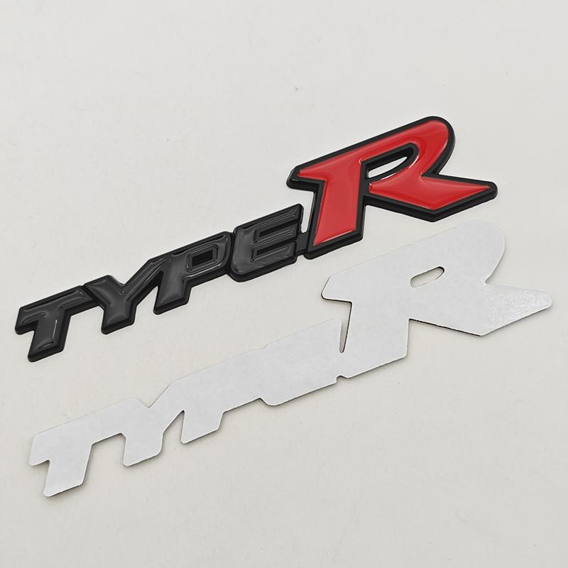 3D Metal Type R S Logo Front Grill Badge Rear Trunk Emblem Sticker Decals For Honda Civic TYPER CRV Accord Fit Car Accessories