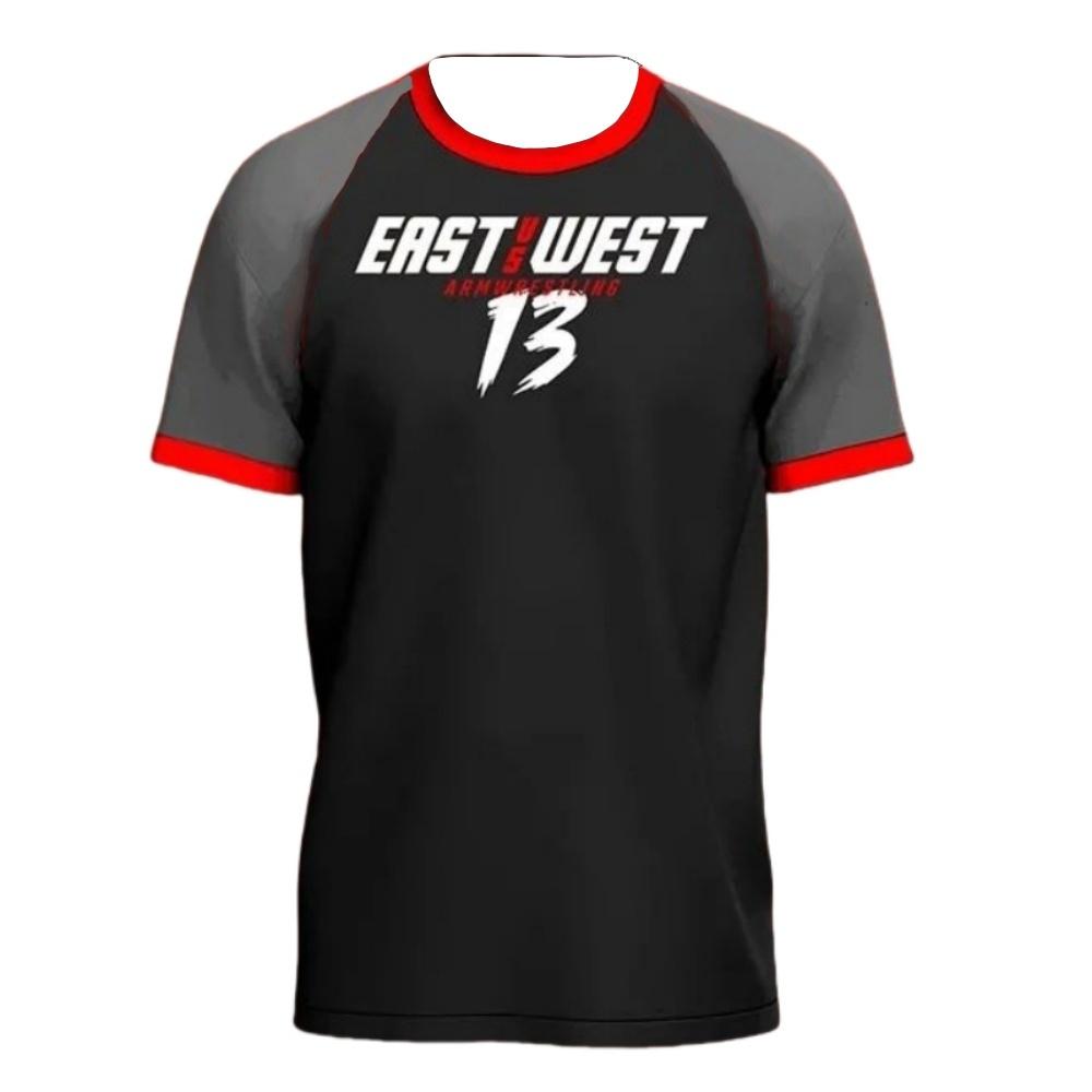 Letní Pánské Tričko s Krátkým Rukávem s 3D Potiskem East Vs West a Kulatým Výstřihem, Módní, Ležérní, Sportovní