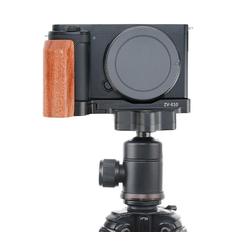 Wood Camera Handle Handgrip Quick Release Plate Compatible for ZVE10 Cameras Grip for Universal Use in Photography