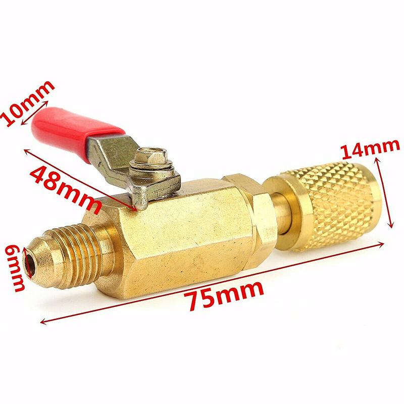 Pro R410a R134a Shut Ball Valves For A/C Charging Hoses HVAC 1/4" AC Refrigerant HVAC HVAC Tools