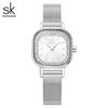 Ladies Watch Women'S Small Diamond-Encrusted Light Luxury Small Square Watch Sunshine Pattern Dial Waterproof Quartz Watch Women'S 0170