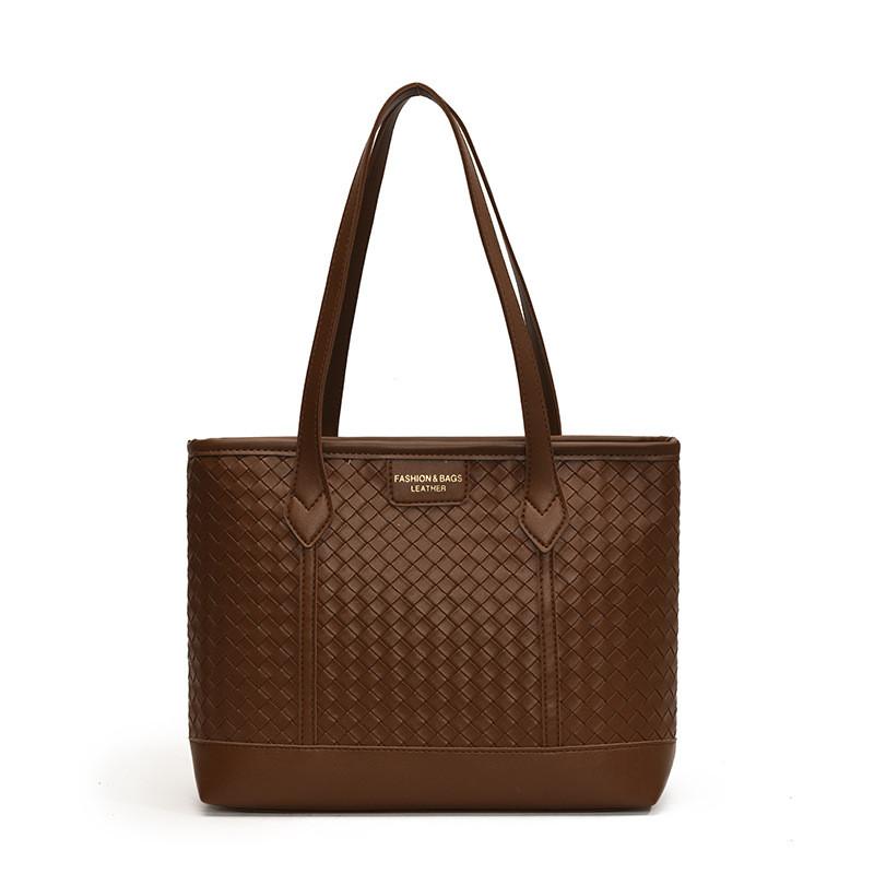 

Woven Patterned Elegant Tote Bag For Women With Spacious Design And Stylish Color Options коричневый
