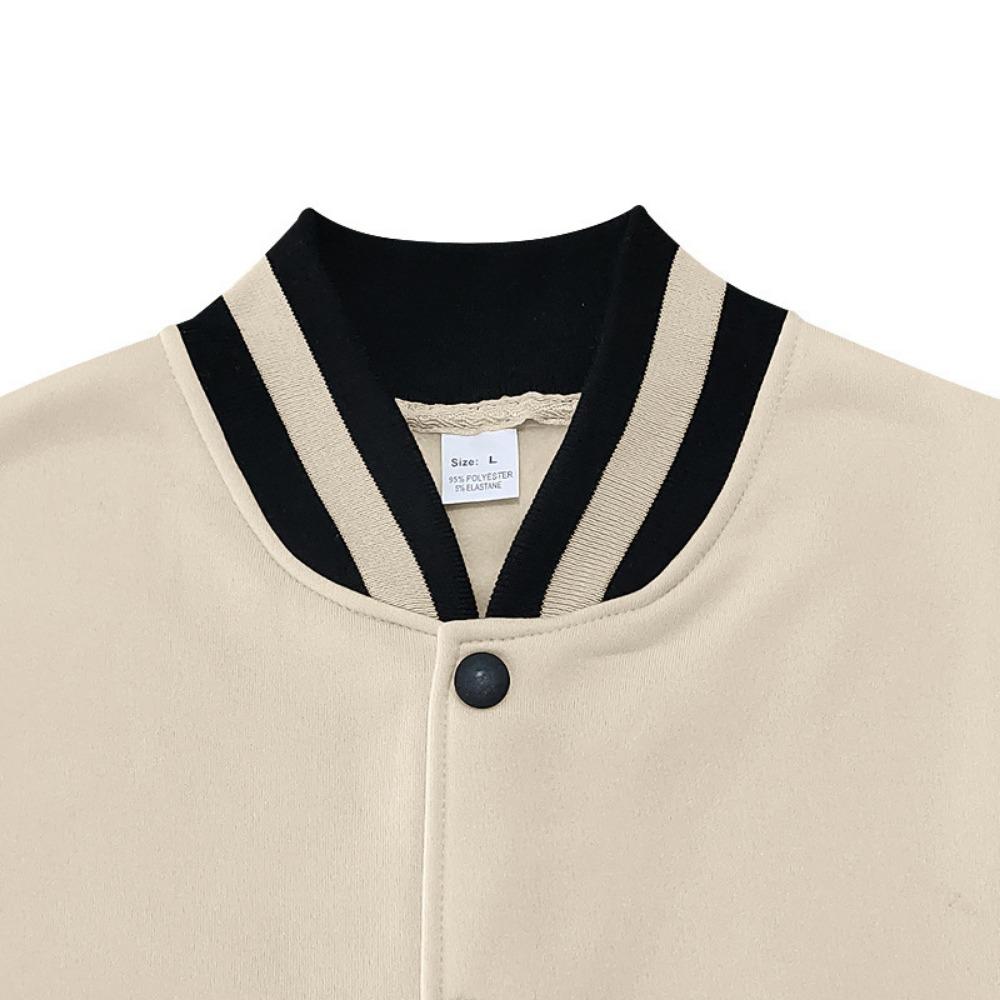 2025 European and American Men's Trendy Autumn and Winter Patchwork Buttoned Baseball Jacket Cardigan Coat