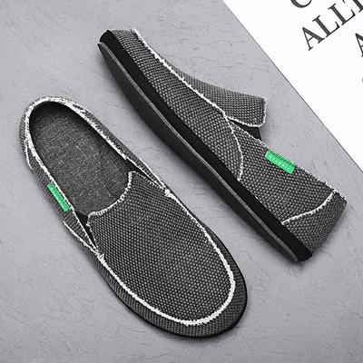 Men's Breathable Casual Canvas Slip Shoes Comfort Slip-on Loafer Soft Penny Loafers for Men Lightweight Driving Boat Shoes 39-48