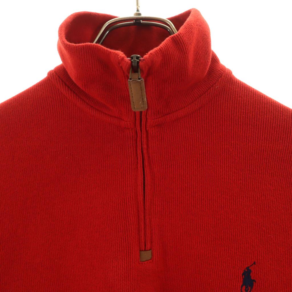 POLO RALPH LAUREN Long sleeve Half zip knit XS Red Men's Used