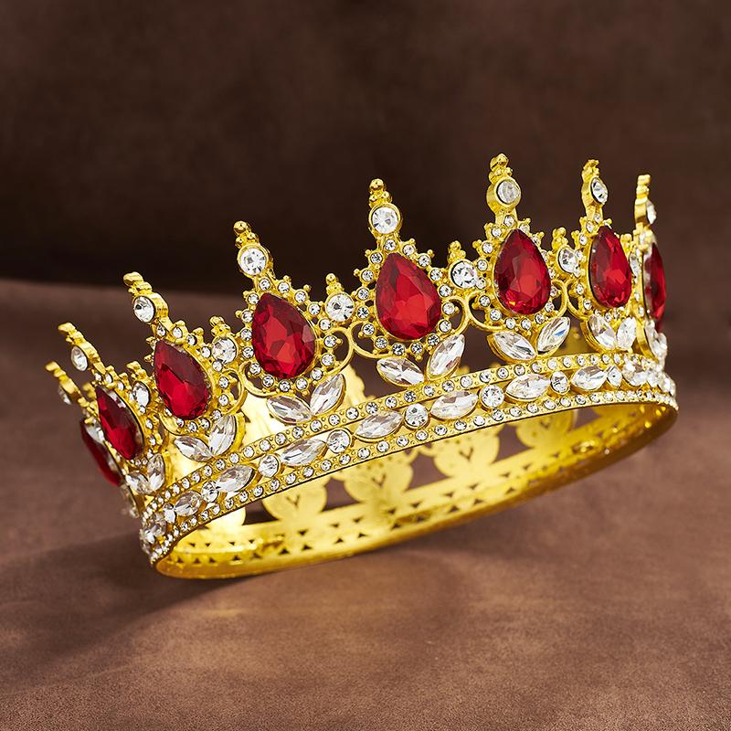 Royal Queen King Tiaras and Crowns for Women Princess Prom Wedding Party Full Round Diadem Bridal Hair Jewelry Accessories