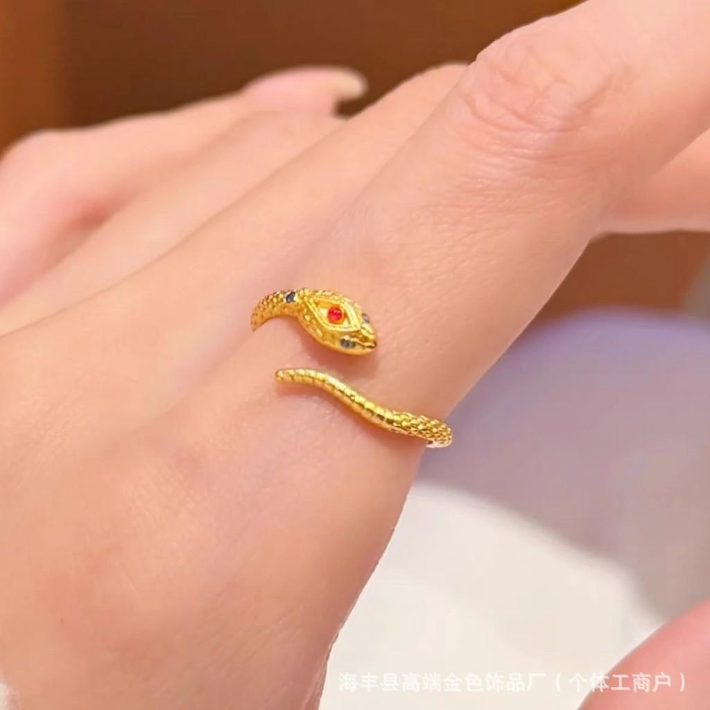 Stylish Enamel Snake Ring For Women Elegant Zodiac Style Unique Animal Design Copper Material