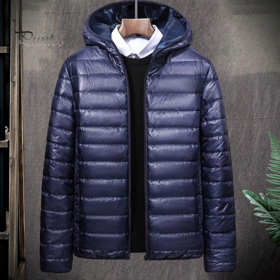 

Мужское хлопковое пальто с капюшоном и длинным рукавом, однотонная термокуртка с застежкой-молнией, стеганая куртка с хлопковым наполнителем M королевский синий