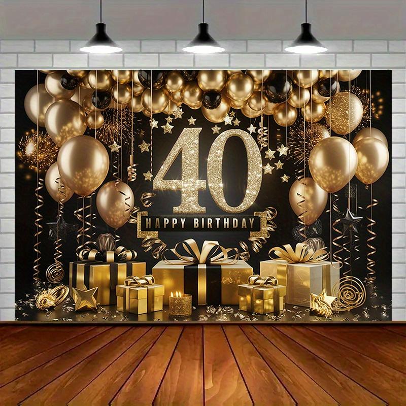 1pc Luxury Polyester 40th Birthday Party Banner - All-year-round wall decor room decoration party supplies and gifts