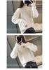 Women's High-Neck Cable Knit Sweater, 2021 Loose Fit Korean Style for Autumn and Winter