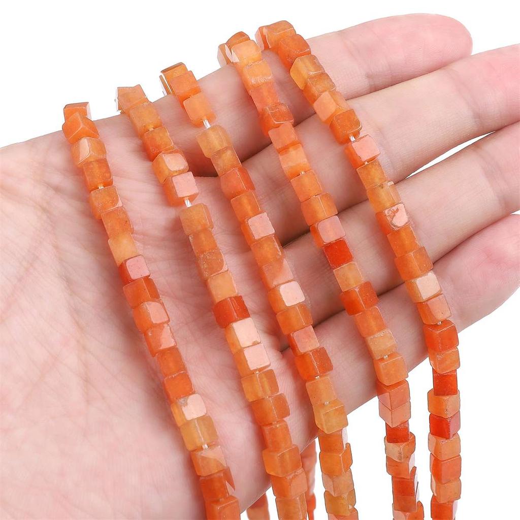 4mm Natural Stone Square Cube Beads Tiger Eye Agate Quartz Aventurine Stone E Spacer Loose Beads for Jewelry Making  85pcs 38cm