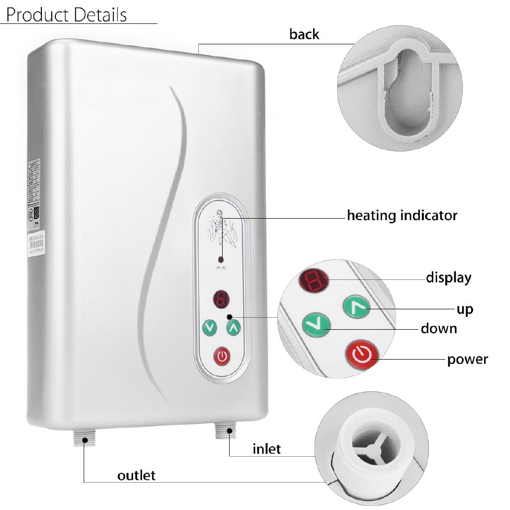 IPX4 6100W Instant Electric Water Heater Tankless Hot Instantaneous Water Heater System for Shower Kitchen Bathroom