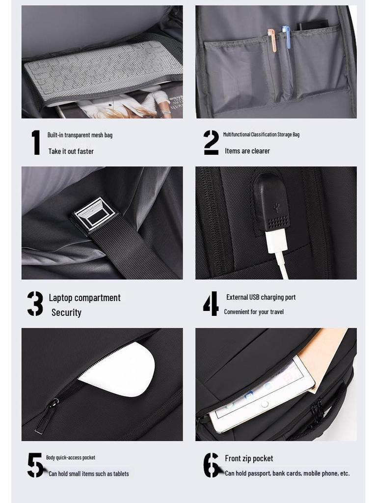 New Expandable Men's Casual & Business Laptop Backpack for Short Trips