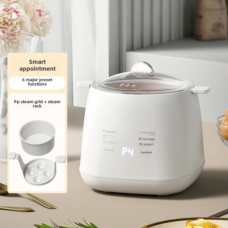Mini Multifunctional Home Use Automatic Shutdown Egg Boiler 110V Pre-Timed Breakfast Egg Cooker Small Personalized Motorcycle Eq Egg boiler + PP steaming