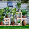Solar Automatisches Bewässerungssystem 6 Timer-Modi Automatischer Alarm Solar Pflanzen Tropfbewässerungs-Set für Balkon Terrasse Garten