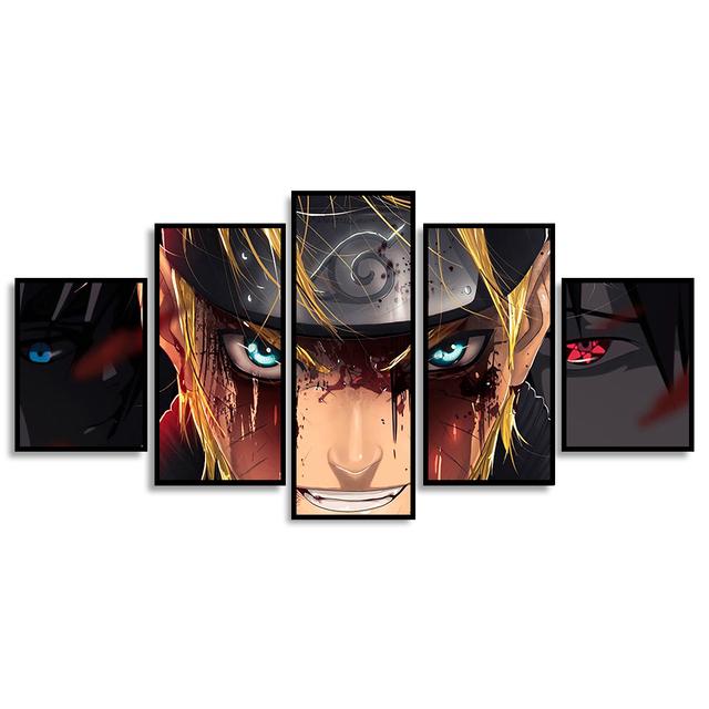 5 poze Poster Sasuke Ltachi Personaj Pictură decorativă Cameră pentru copii Imprimări artistice Modern Home Decor Pânză Pictură fără cadru