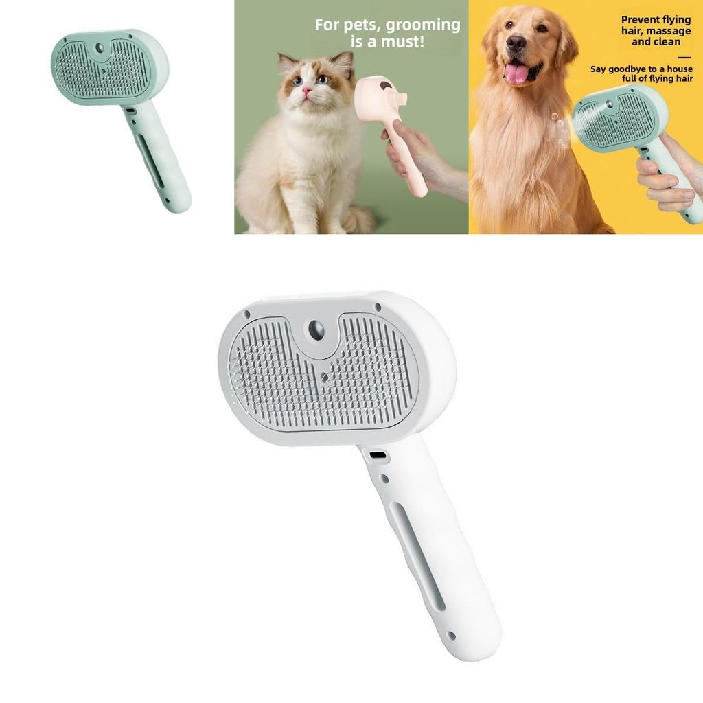 Press Type Cat Dog Pet Hair Comber With Spray Function For Dogs And Cats Fur Care