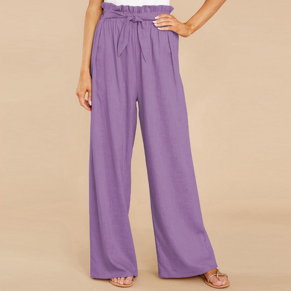2024 Women’s European & American Plus Size Loose Cotton Linen Casual Long Pants