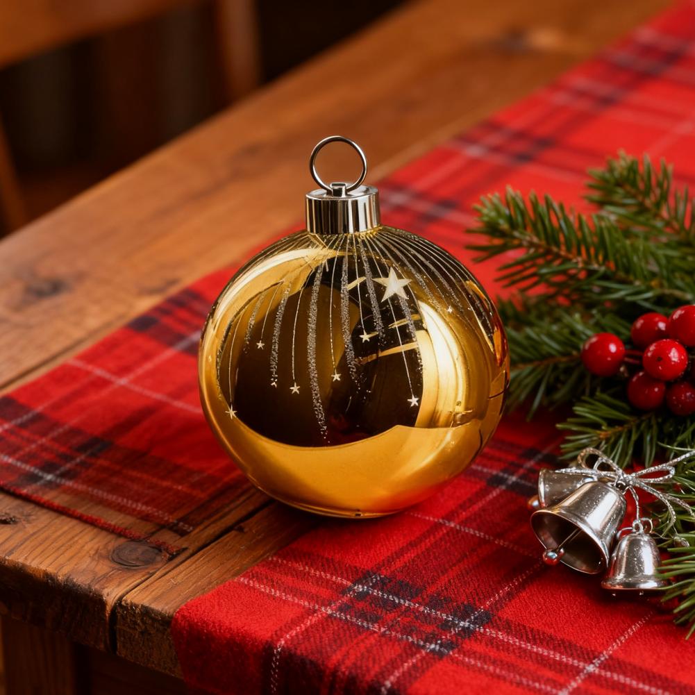 Starry Night Glass Christmas Ornaments Shatterproof Plastic Baubles for Holiday Tree Decor Indoor Outdoor Party Favors