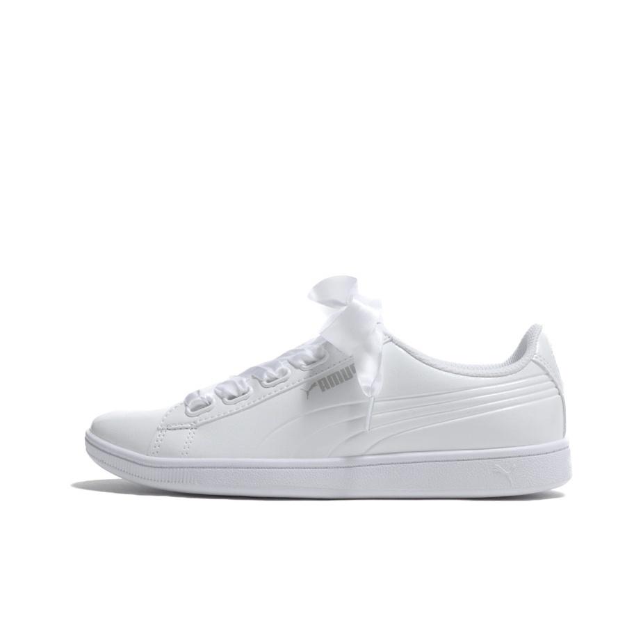 Puma Vikky Ribbon Patent Low Top Casual Sneakers Women Sneakers White 366417-02