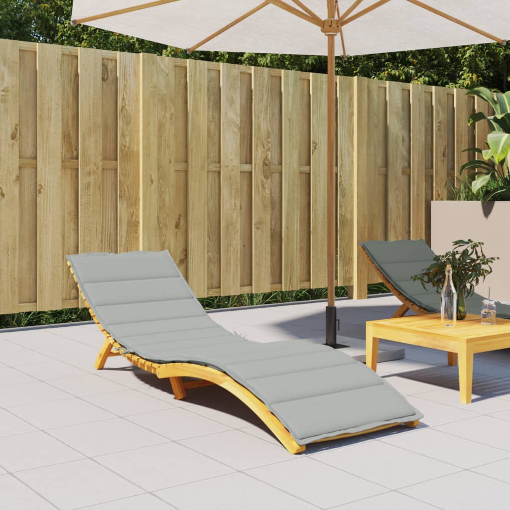 VidaXL Sonnenliegen-Auflage Melange Hellgrau 200x50x4 cm Stoff