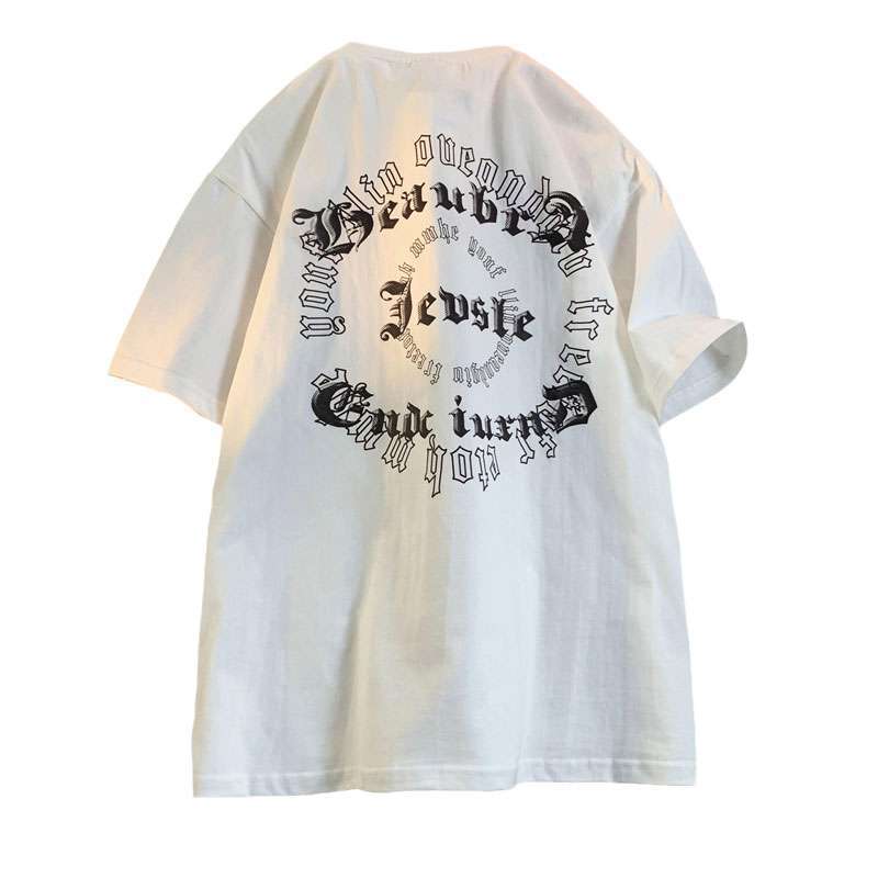 Women's Fashion Short-sleeved T-shirt Male and Female Couples Summer Loose Half-sleeved Blouse Casual T-shirt