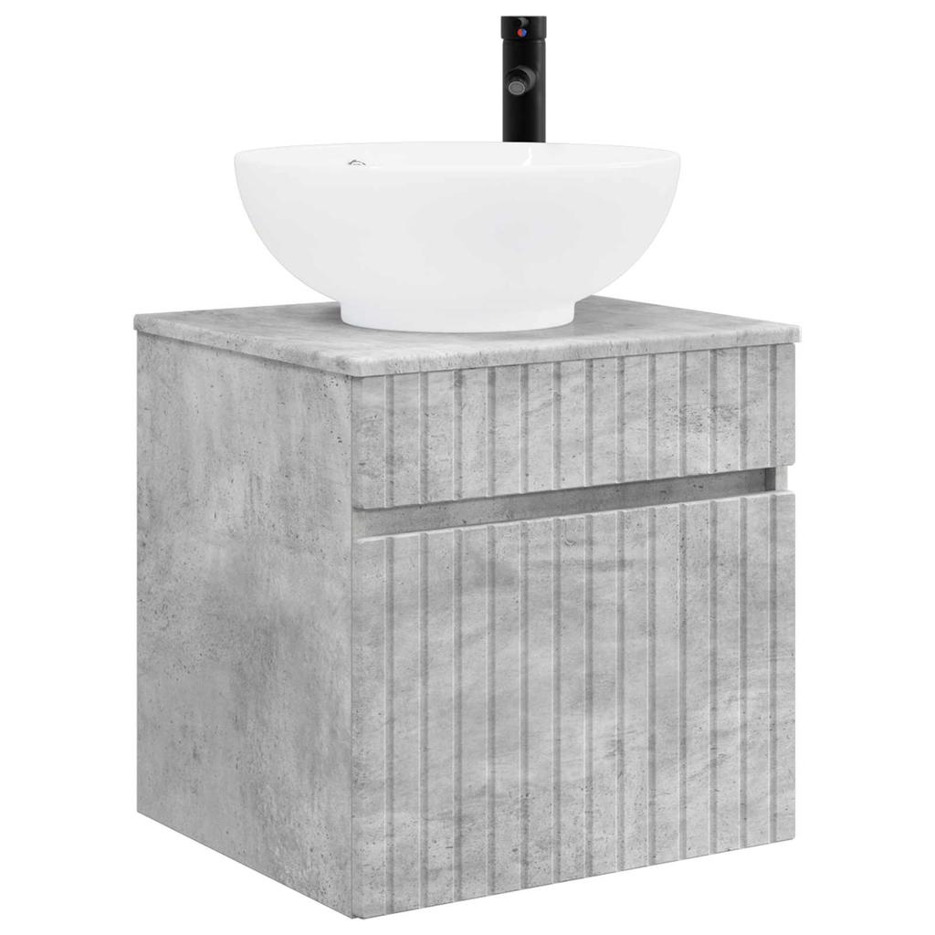 Bathroom Cabinet Set 4 Pcs Concrete Grey 103.5 X 15.5 X 70 Cm