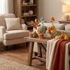 Colorful Autumn Pumpkin Duck Ornament Rustic Style Duck Figurine Resin Duck Statue  Office