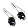 Natural Black Spinel Gemstone 925 Sterling Silver Jewelry Earring 1.26" ETC-14098