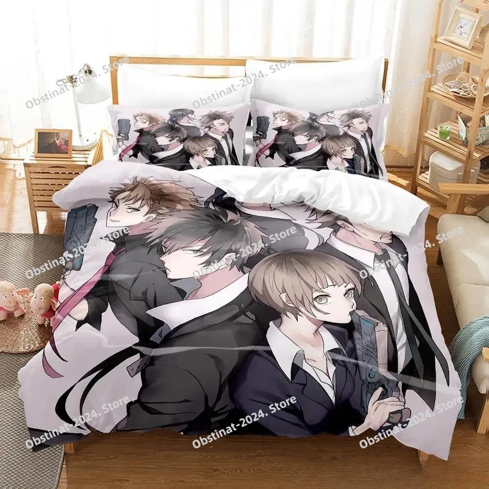 New Psycho Pass Bedding Set Printed Duvet Cover Sheet Pillowcase Soft Quilt Cover Full Queen King Size Anime parure de lit Bed