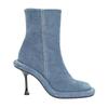 Fashion Autumn Winter New Blue Denim Short Boots European American High Heel Thick Sole Round Toe Side Zipper Women's Shoes Size 35-43