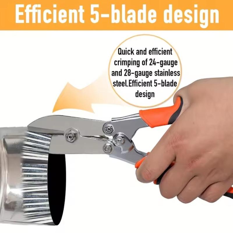 Heavy Duty High Carbon Steel Crimping Tool with Not Coating Manual Repair Tool for Sheet Metal Pipe HVAC Ductwork