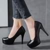 2025 High Heels Women Stiletto Princess Waterproof Platform Nightclub Super Pumps Single Work Shoes Black Woman's Wedding Shoes
