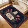 Retro Carpet American Flag Red White Blue Design Living Room Bedroom Home Decor Fluffy Mat Machine Washable Nonslip Rug study