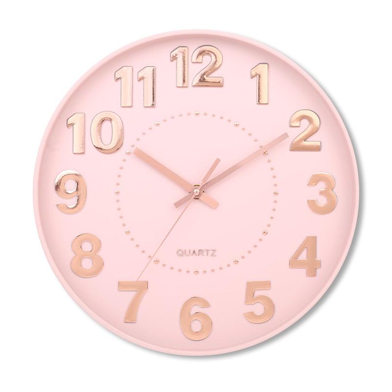 12 Inch 30CM Silent Wall Clock, Creative and Fashionable, Three-dimensional Digital Minimalist Clock for Home Living Room