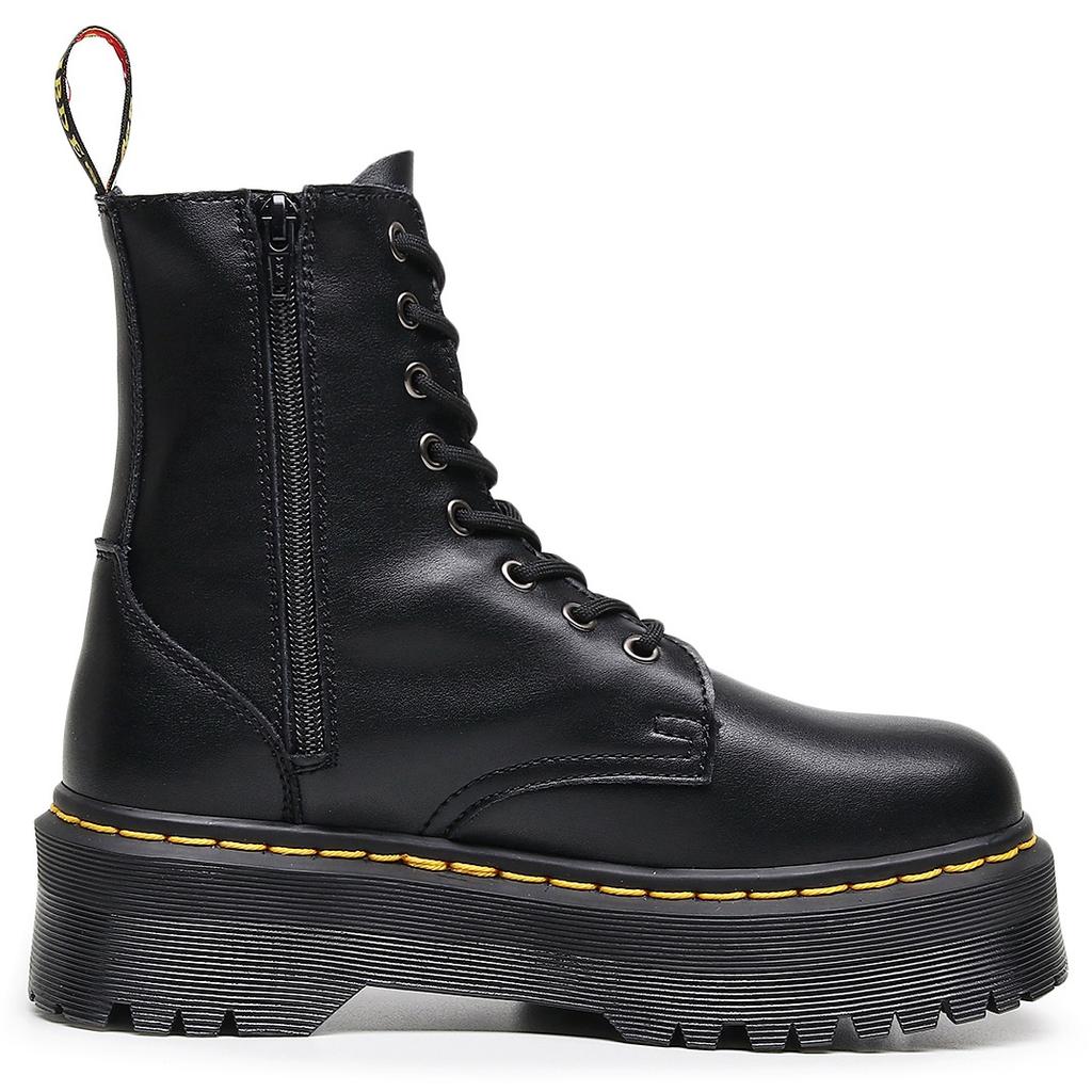 Μπότες ατμομηχανής 8 τρυπών με χοντρή σόλα 1460 με πλαϊνό φερμουάρ Βρετανικές γυναικείες κοντές μπότες σόλα "muffin" μαλακό δέρμα μπότες εργασίας