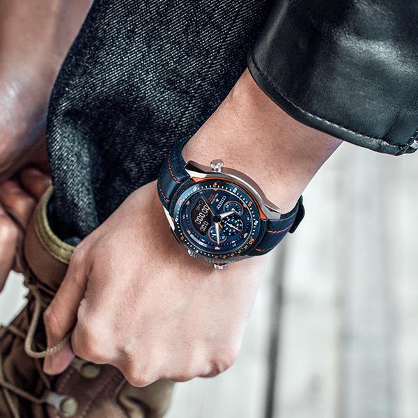 Citizen PROMASTER Hodinky s quartzovým strojkem poháněným světlem Řemínek z hovězí kůže Pánské hodinky Modrý ciferník JW0149-10L