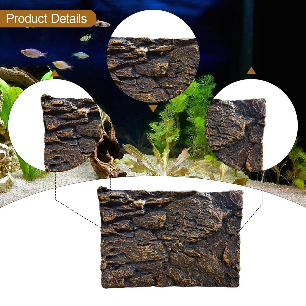 3D Rock Aquarium Background Replacement Decoration,Photography Rocky Terrarium Background Simulation Rock for Snake Gecko Lizard
