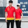 2020 Sports Set for Men & Women: Summer Couple's Outfit, Short Sleeve, Thin, Casual, Running Training with National-Style Print.