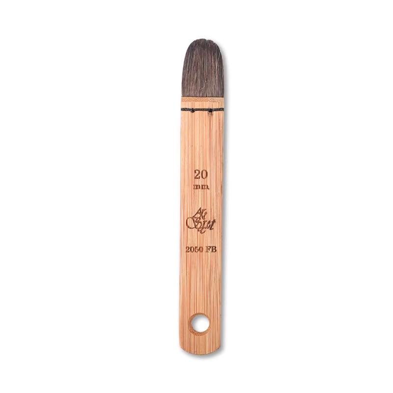 Artsecret Flat Brush with Grey Squirrel Hair Blend & Carbonized Bamboo Handle for Watercolor, Gouache, Oil, & Acrylic Painting