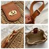 Women's Wicker Straw Shoulder Bag Handwoven Boho Basket Top Handle Messenger Bag