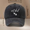 Cat Dad Two Paw Print Pattern Baseball Cap Textured Adjustable Size Hip Hop Hat